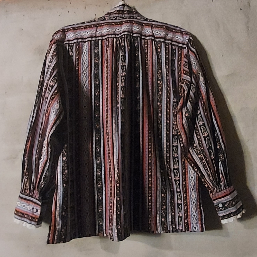 1970's paisley floral cottagecore Western blouse - Picture 15 of 16